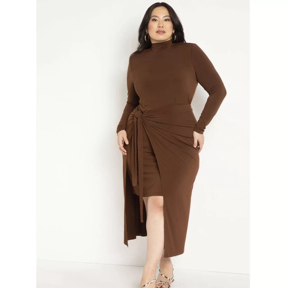 Eloquii Mock Neck Dress With Wrapover Skirt NWT Size 26/28 - Picture 1 of 4